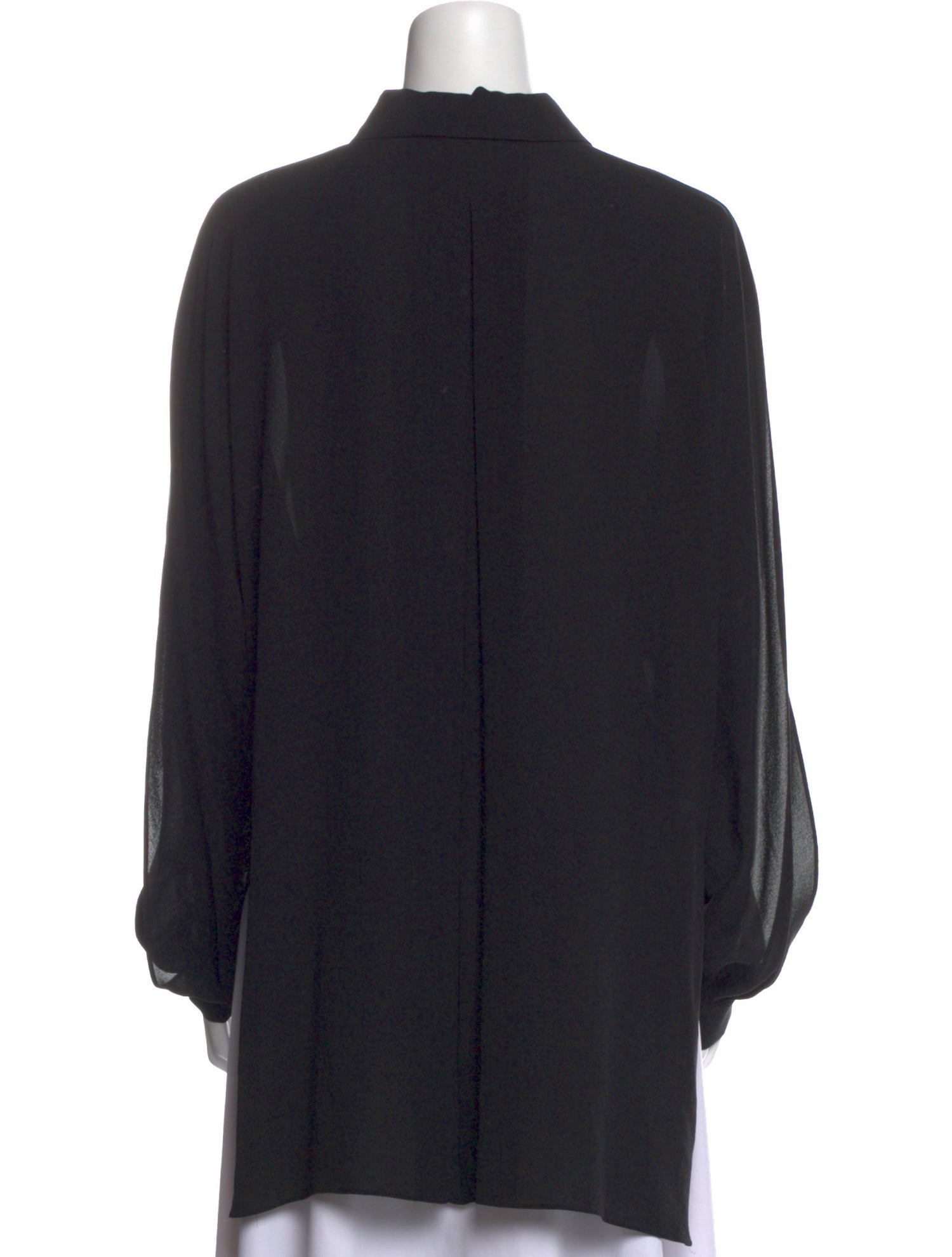 Michael Kors Silk Long Sleeve Button-Up Top